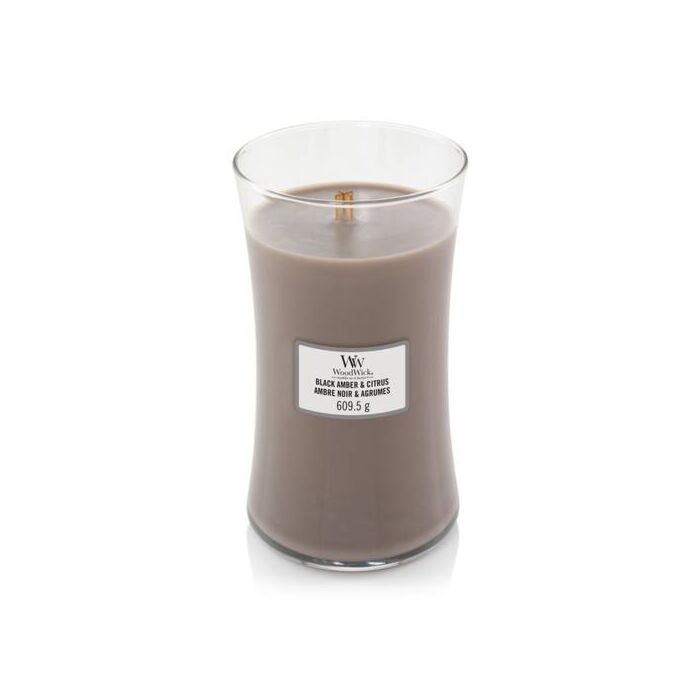 Woodwick Large Jar - Black Amber & Citrus